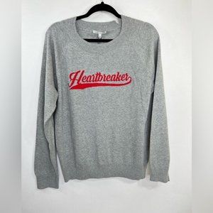 Rebecca Minkoff  Heartbreaker Sweater Gray Red Women Size large New
